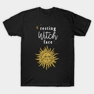 Resting Witch Face with Sun Moon Celestial T-Shirt